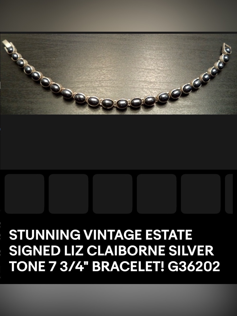 Liz Claiborne Silver and Black Bead Necklace